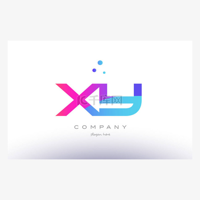 x y 创意粉色蓝色现代字母表