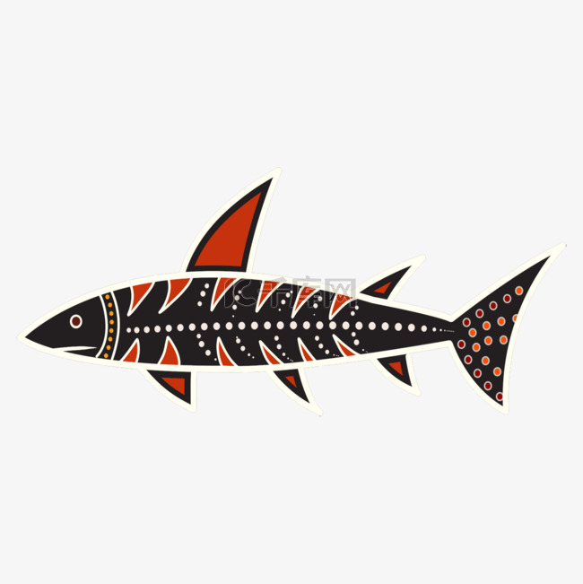 鲨鱼花纹纹理澳大利亚土著民族色