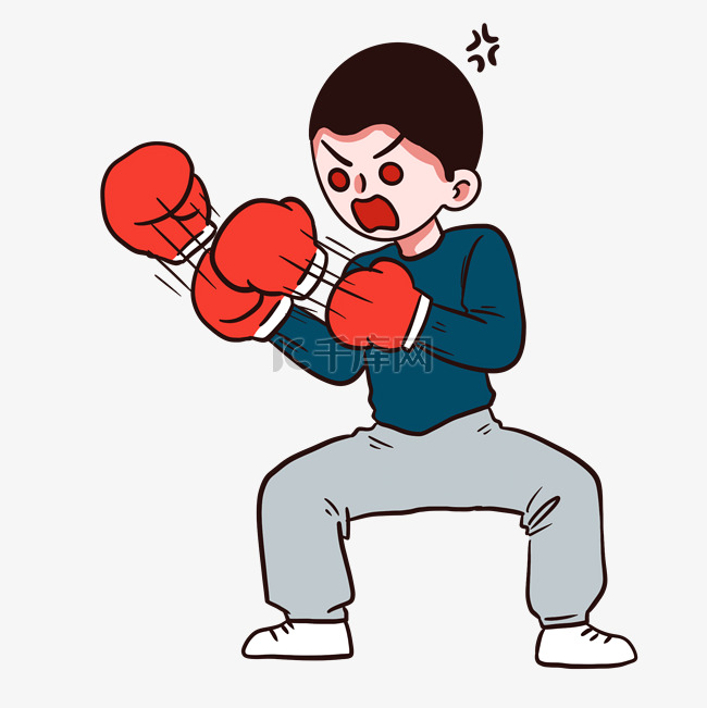 拳击打架打人揍人生气表情包