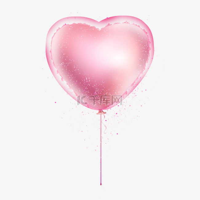 气球爱心形状粉色装扮