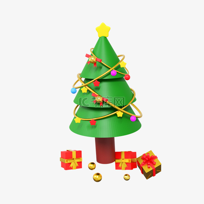 3DC4D立体圣诞节圣诞树