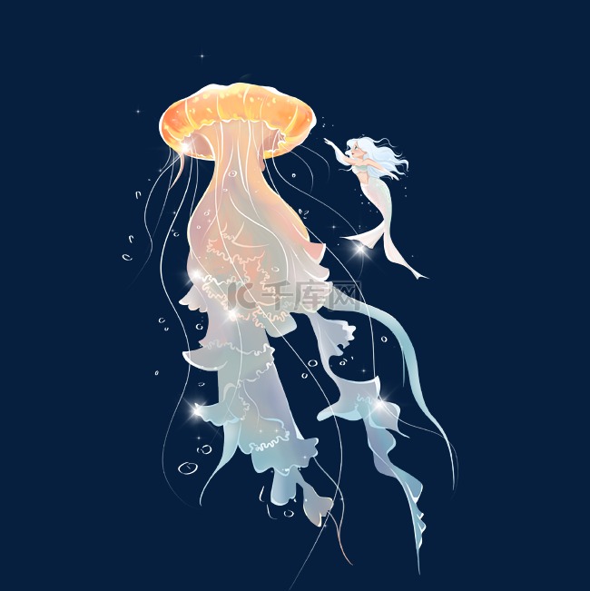 海底世界水母美人鱼