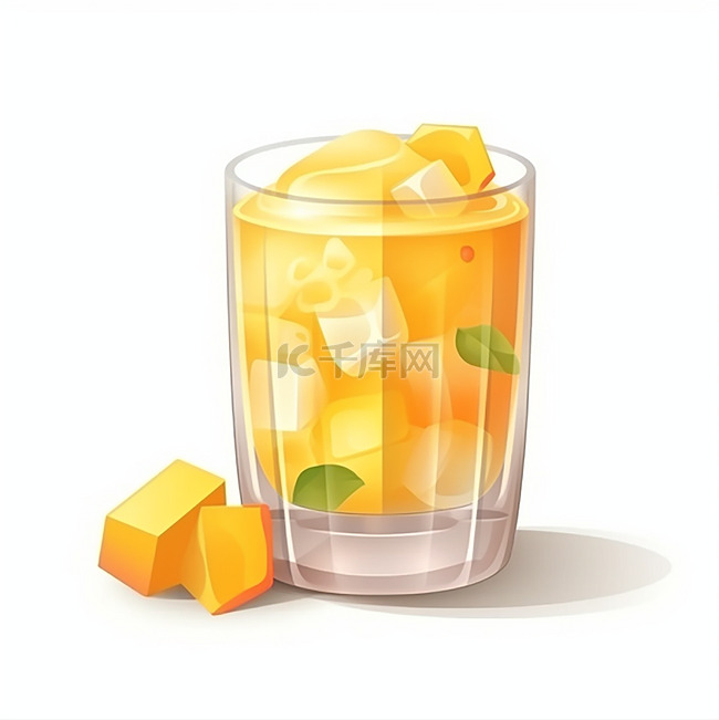 一杯美味的芒果冰