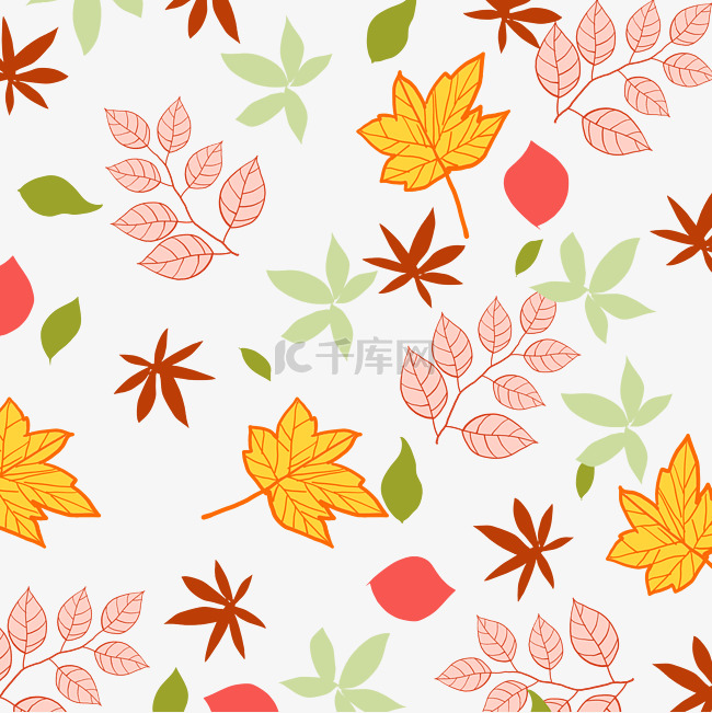 秋天秋季树叶叶子底纹