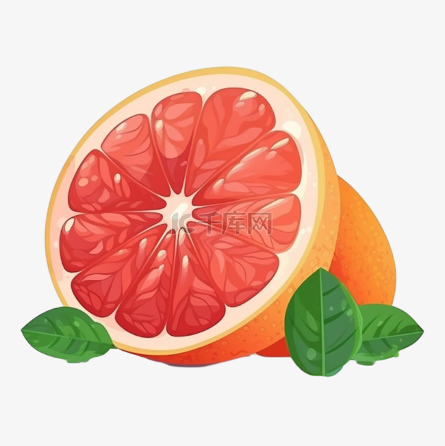 卡通手绘水果血橙