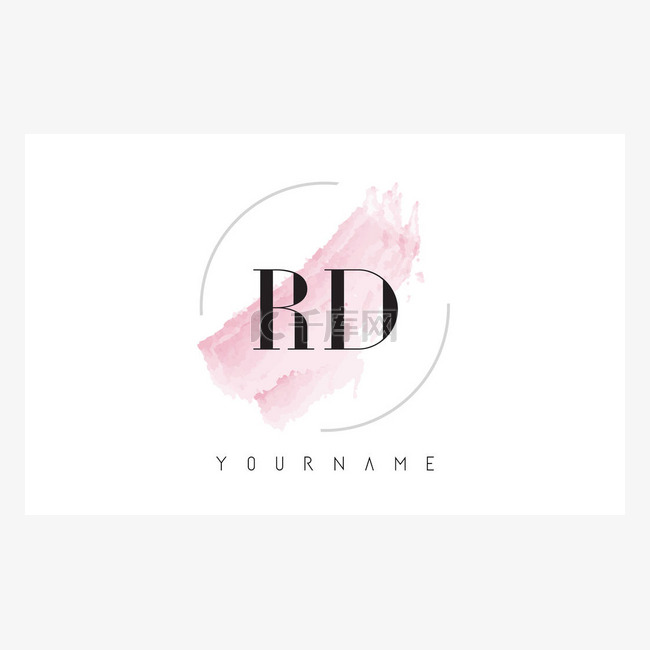 Rd R D 水彩字母标志设计