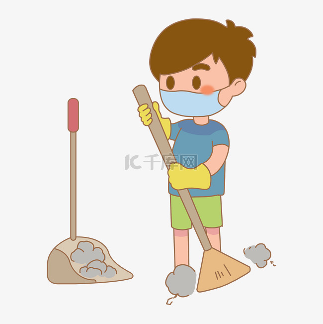 儿童新增劳动课做家务打扫卫生漫