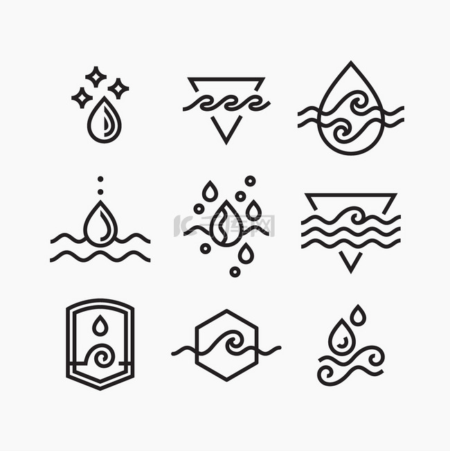矢量线设置的水符号
