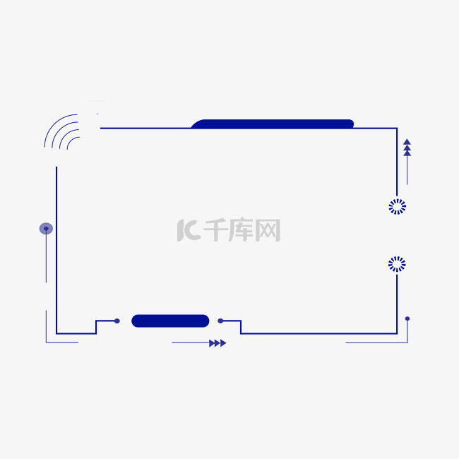 深蓝色简约科技边框