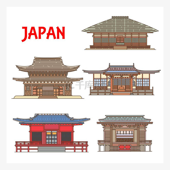 日本建筑、日本庙宇和神奈川川川