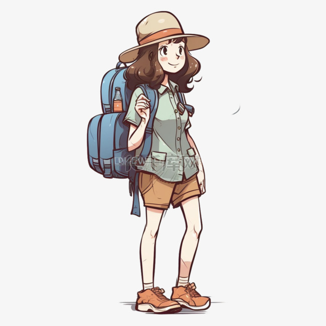 卡通休闲旅游人物素材图片免费下载-千库网