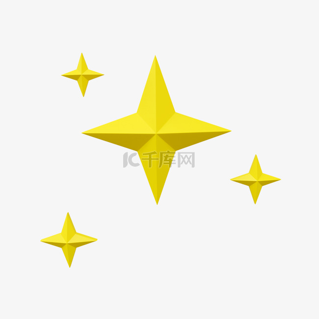 3DC4D立体黄色星星