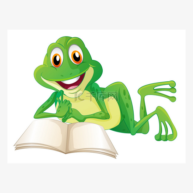 同时读一本书躺在一只青蛙