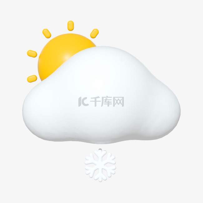 c4d天气图标晴转小雪