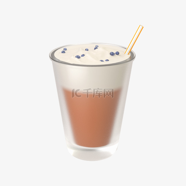 3D立体饮品饮料奶茶雪顶咖啡