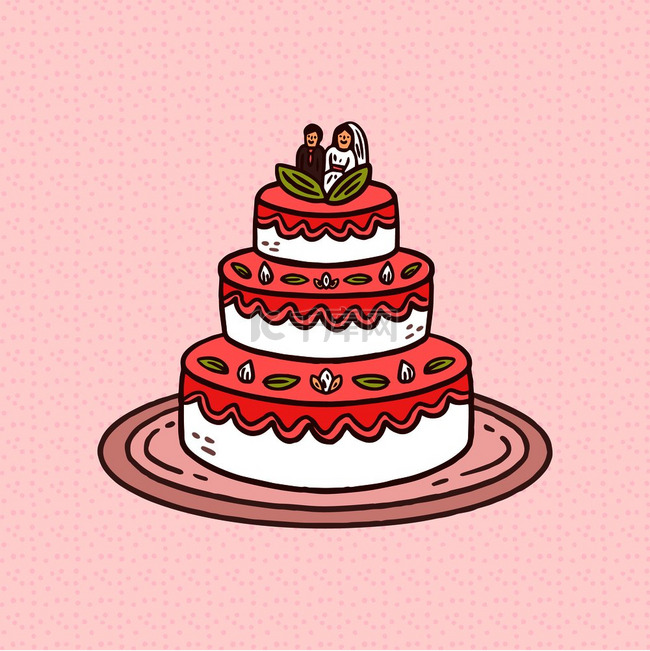 婚礼蛋糕主题矢量艺术