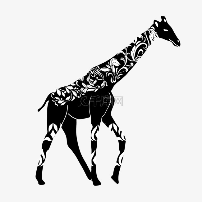 长颈鹿抽象动物剪影
