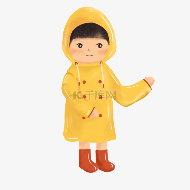 红雨靴黄雨衣剪贴画