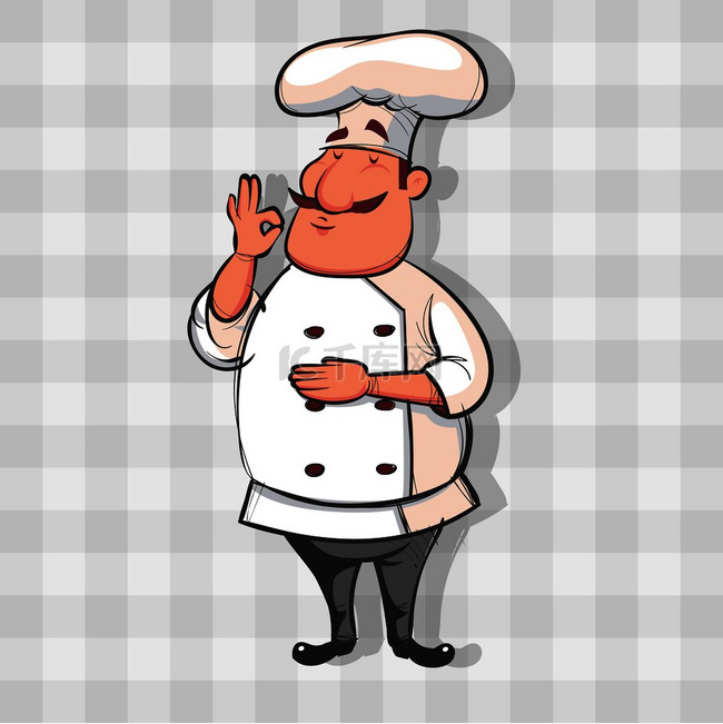 厨师主题矢量艺术卡通