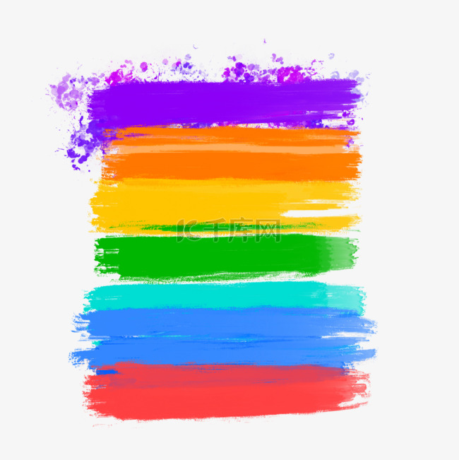 抽象彩虹颜料油画笔刷