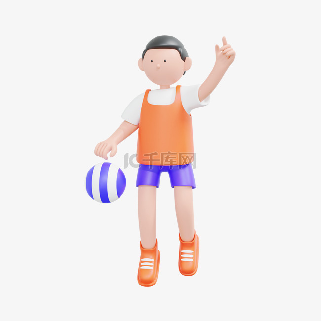 3DC4D立体运动健身打球男孩
