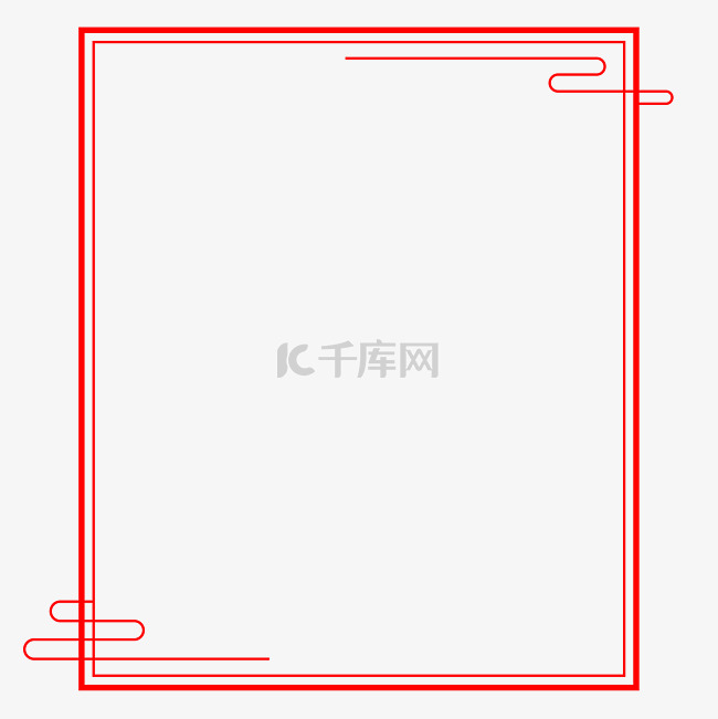 国庆极简红色祥云简框