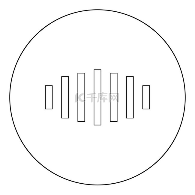 圆形矢量插图中的数字信号黑色图