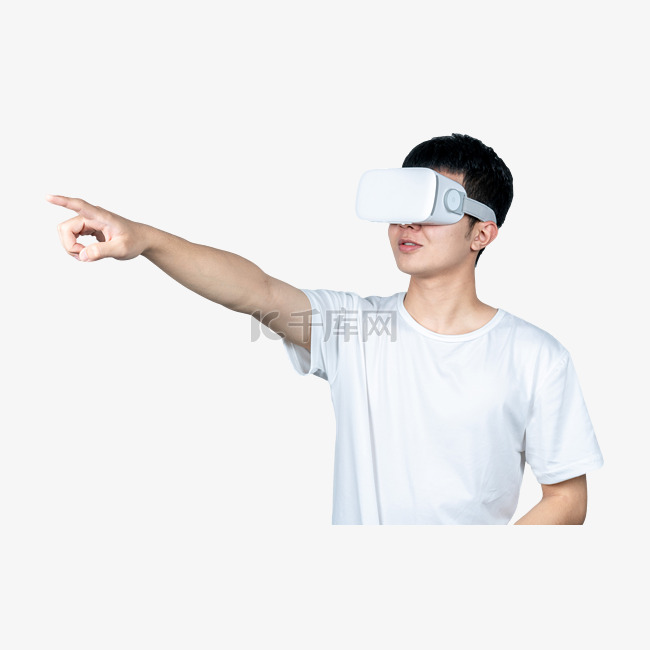 青年男性VR虚拟现实使用体验手