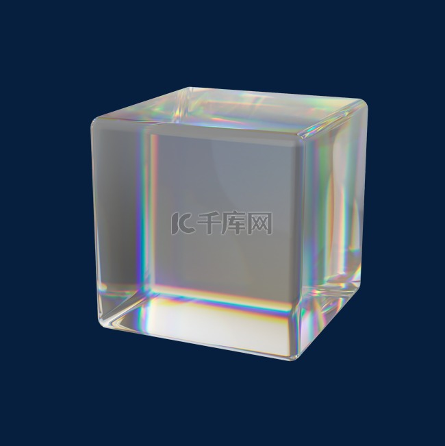 C4D立体透明图形立方体