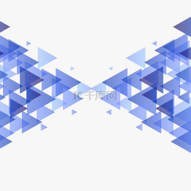 抽象几何三角形形状边框渐变蓝色