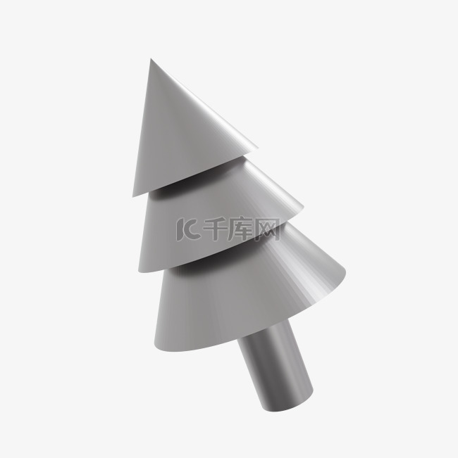 3DC4D立体灰色圣诞树