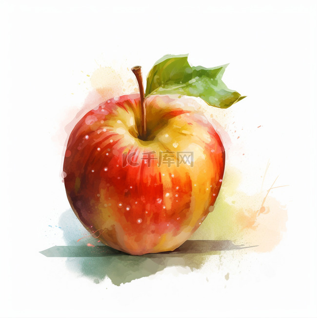 彩色创意绘画苹果水果