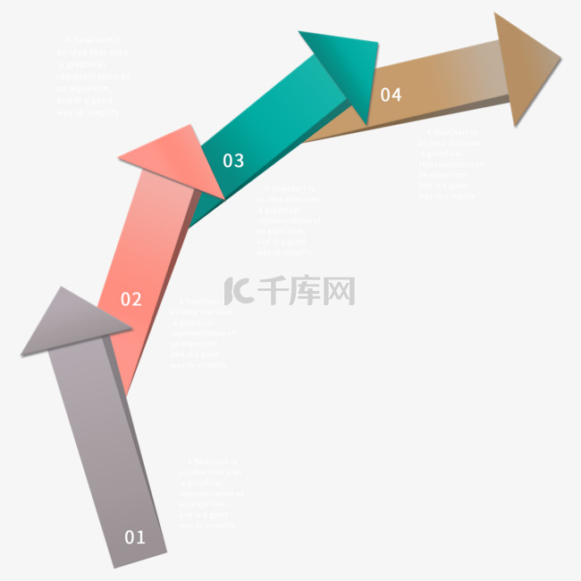 多箭头剪纸信息图