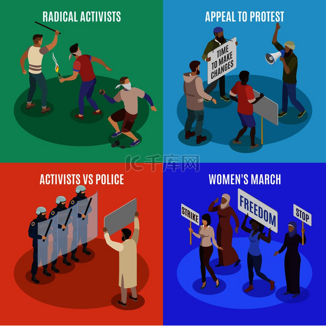 活动家22设计概念集呼吁抗议女