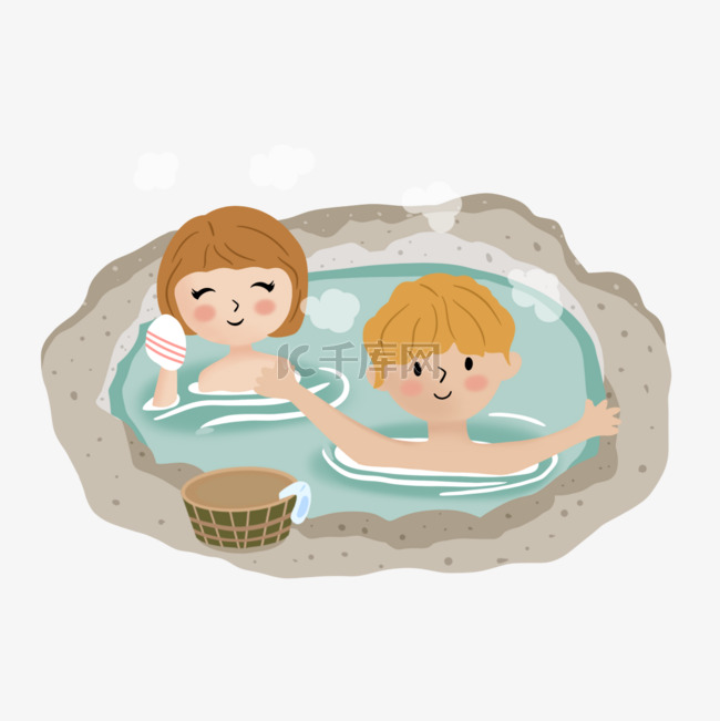 日本露天浴池温泉情侣度假