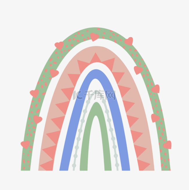 可爱卡通多彩彩虹