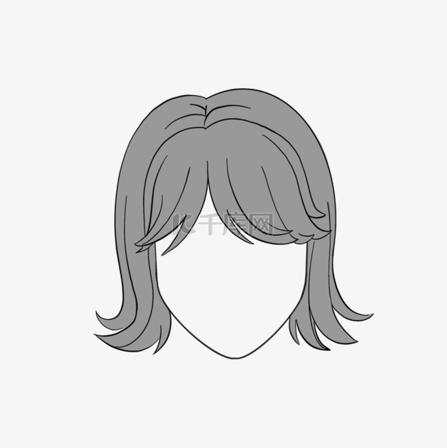 日本动漫女性人物发型卡通