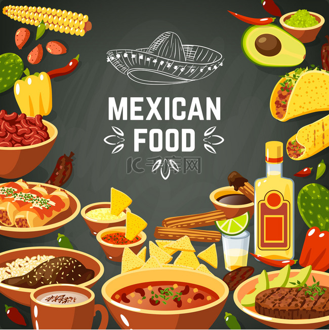 墨西哥食物插图