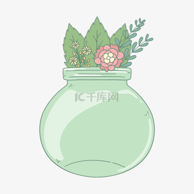 玻璃花卉梅森罐盆栽淡雅