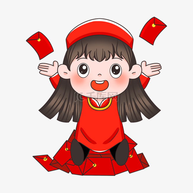 越南新年女孩卡通欢乐zalo表情包