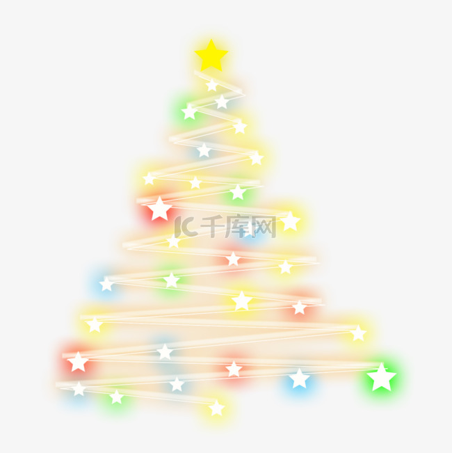 圣诞灯效彩色星星装饰