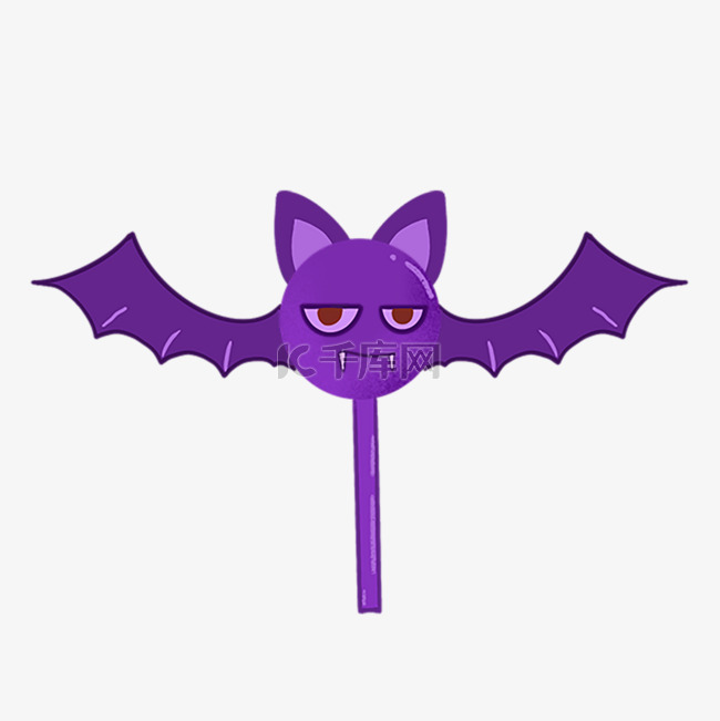 怪兽棒棒糖紫色蝙蝠图片节日