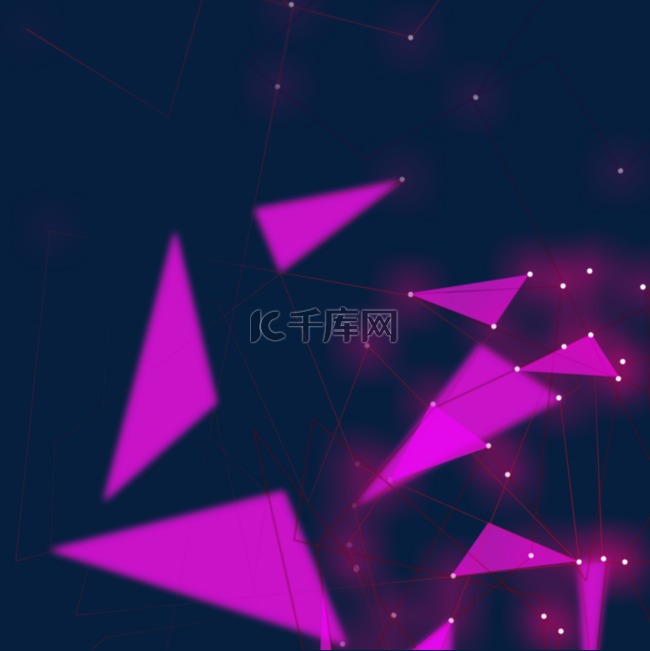 紫色三角形光效科技边框