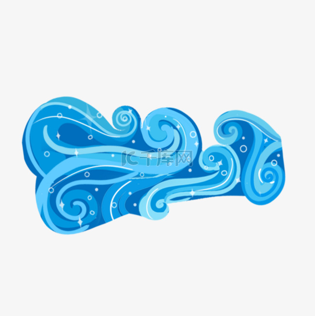 抽象蓝色水彩液体水溅