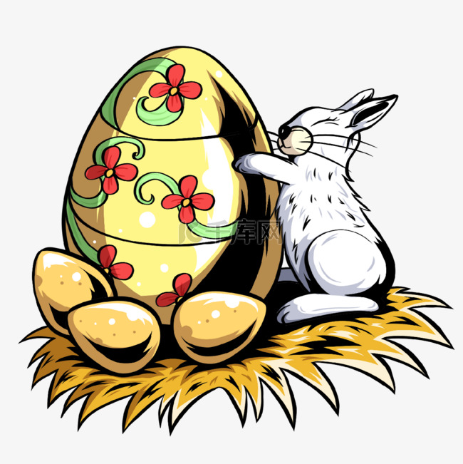 兔子鸡蛋复活节
