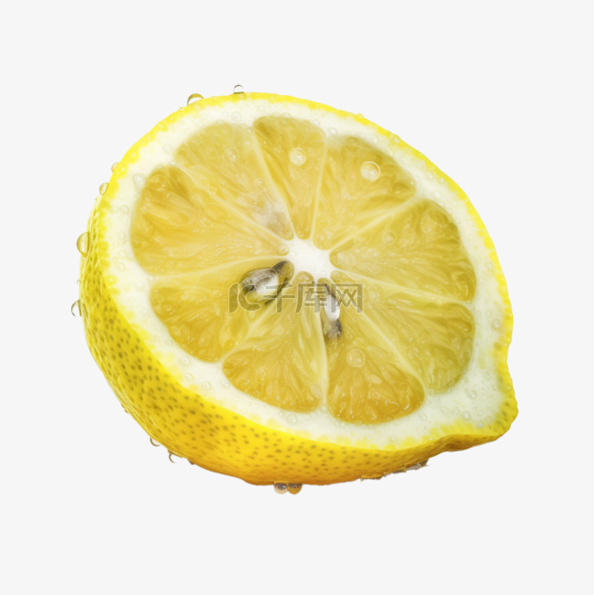 手绘插画风免抠元素半个柠檬