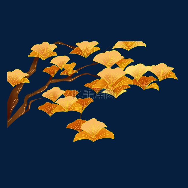 银杏叶树树枝植物