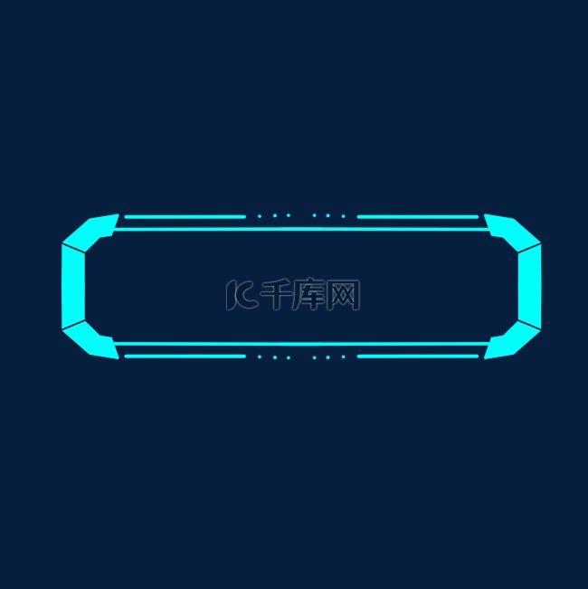 蓝色霓虹灯电竞科技感按钮标题框