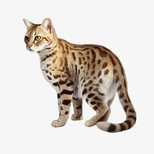 卡通手绘动物豹猫