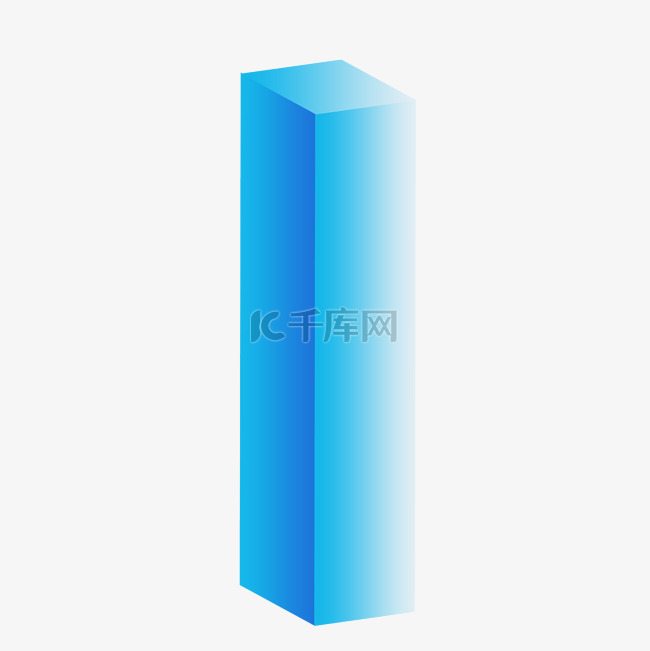 3D立体渐变数字1